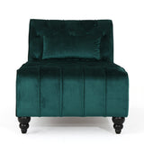 Christopher Knight Home® - Noble House - Rubie Modern Glam Tufted Velvet Chaise Lounge with Scrolled Backrest