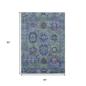 HomeRoots 5' X 8' Vibrant Medallion Area Rug – Washable Indoor/Outdoor Design, Durable & Stain-Resistant! 639444