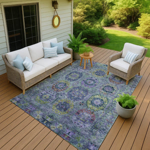 HomeRoots 5' X 8' Vibrant Medallion Area Rug – Washable Indoor/Outdoor Design, Durable & Stain-Resistant! 639444