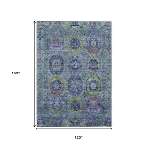 HomeRoots 10' Vibrant Medallion Area Rug – Washable Indoor/Outdoor 10' x 14' Durable, Stylish & Easy to Clean 639448