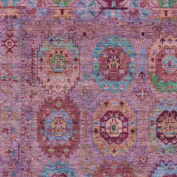 HomeRoots 5' X 8' Elegant Medallion Area Rug in Pink, Green & Mauve – Washable for Indoor/Outdoor Use! 639450
