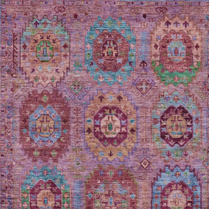 HomeRoots 9' X 12' Washable Medallion Area Rug in Soft Pink, Green & Mauve – Perfect for Indoor & Outdoor Spaces! 639453