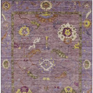 HomeRoots 5' X 8' Elegant Merlot Plum & Gold Floral Medallion Area Rug - Washable for Indoor/Outdoor Use! 639480