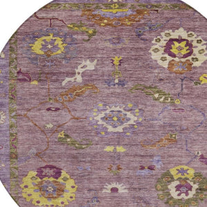 HomeRoots 8' Merlot Plum and Gold Floral Medallion Rug - Washable Indoor/Outdoor Area Rug for Any Space 639481