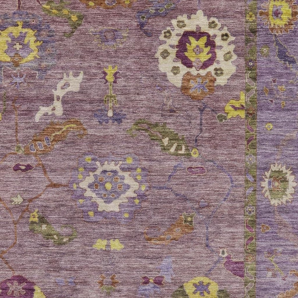 HomeRoots 8' X 10' Merlot Plum & Gold Floral Medallion Area Rug - Washable, Stain-Resistant, Indoor/Outdoor Use 639482