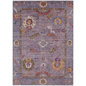 HomeRoots 5' Elegant Plum Gold Red Floral Medallion Area Rug - Washable Indoor/Outdoor, Durable & Stylish! 639486