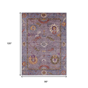 HomeRoots 8' X 10' Washable Floral Medallion Area Rug in Plum, Gold & Red – Ideal for Indoor & Outdoor Use 639488