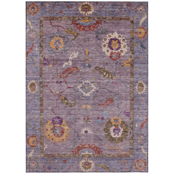 HomeRoots 8' X 10' Washable Floral Medallion Area Rug in Plum, Gold & Red – Ideal for Indoor & Outdoor Use 639488