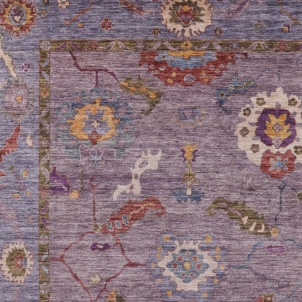 HomeRoots 8' X 10' Washable Floral Medallion Area Rug in Plum, Gold & Red – Ideal for Indoor & Outdoor Use 639488