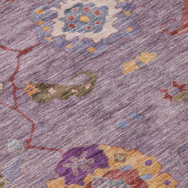 HomeRoots 8' X 10' Washable Floral Medallion Area Rug in Plum, Gold & Red – Ideal for Indoor & Outdoor Use 639488