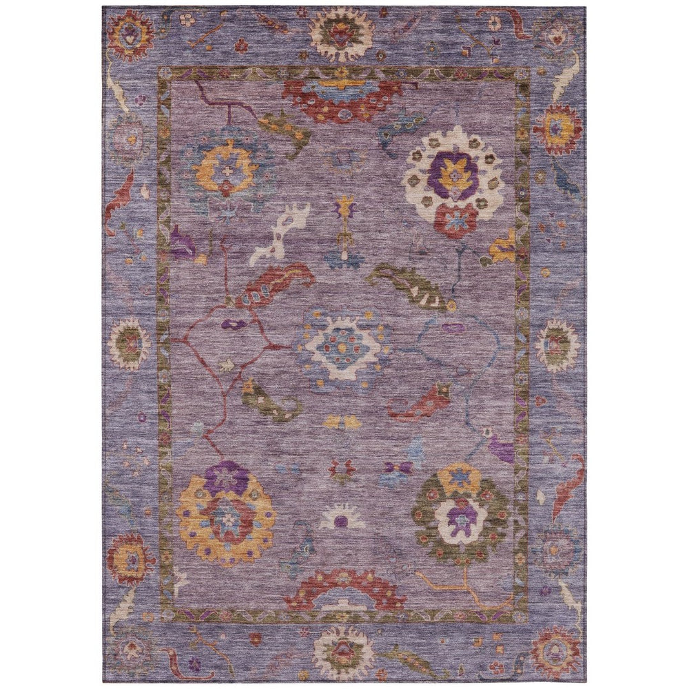 HomeRoots 9' X 12' Floral Medallion Area Rug in Plum, Gold & Red – Stylish, Washable & Durable for Indoors & Outdoors 639489