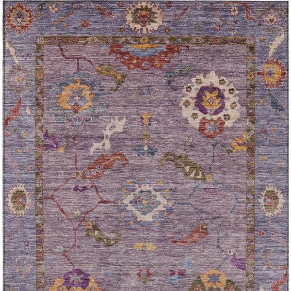 HomeRoots 10' Washable Floral Medallion Area Rug in Plum, Gold & Red – Durable Indoor/Outdoor Style Upgrade 639490