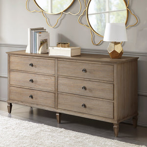 Madison Park Signature Victoria Transitional 6-Drawer Dresser MPS137-0117 Light Natural