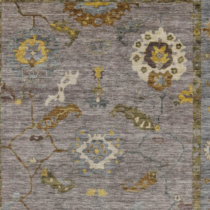 HomeRoots 10' X 14' Pewter Gray & Gold Floral Medallion Rug - Washable, Durable, Indoor/Outdoor Perfection! 639496