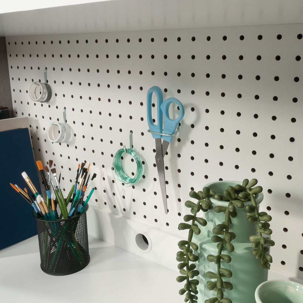 English Elm Hutch, Versatile Brown-Finish Storage Unit With Adjustable Shelves & Pegboard For Any Room'S Needs B356P367857