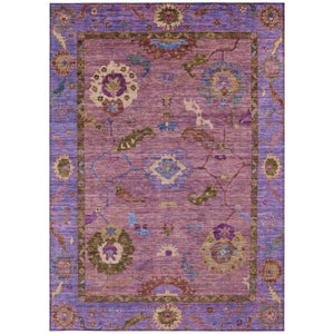 HomeRoots 8' X 10' Vibrant Pink Purple Gold Floral Medallion Area Rug - Washable, Durable & Stylish for All Spaces 639524
