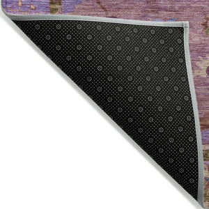 HomeRoots 8' X 10' Vibrant Pink Purple Gold Floral Medallion Area Rug - Washable, Durable & Stylish for All Spaces 639524