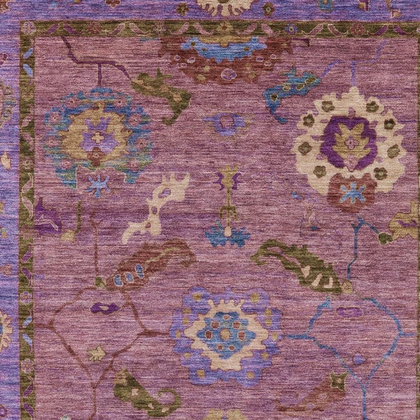 HomeRoots 9' Vibrant Pink Purple Gold Floral Medallion Area Rug – Washable Indoor/Outdoor, Durable & Stylish! 639525