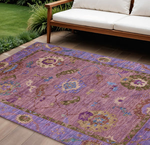 HomeRoots 10' X 14' Vibrant Floral Medallion Area Rug - Washable, Durable for Indoor & Outdoor Spaces! 639526
