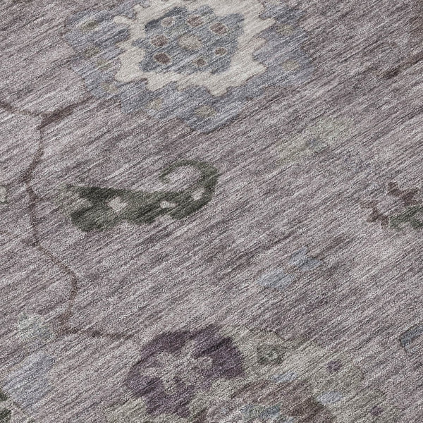 HomeRoots 8' Elegant Pewter Gray Floral Medallion Area Rug - Durable, Washable, Indoor/Outdoor Style Solution 639529
