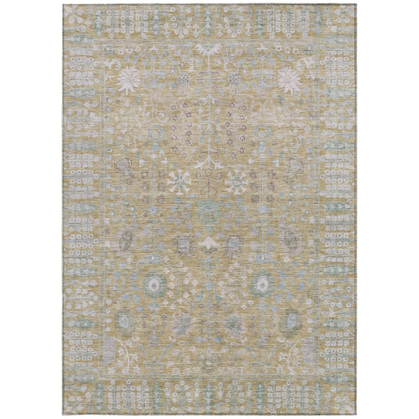HomeRoots 8' X 10' Beige and Taupe Floral Washable Rug – Durable, Stylish, and Ideal for Indoor & Outdoor Spaces! 639542