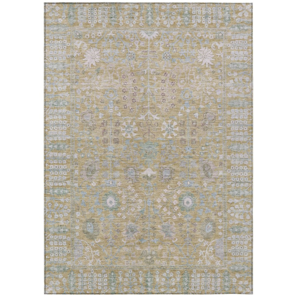 HomeRoots 8' X 10' Beige and Taupe Floral Washable Rug – Durable, Stylish, and Ideal for Indoor & Outdoor Spaces! 639542