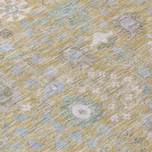 HomeRoots 9' X 12' Beige & Taupe Floral Area Rug - Durable, Washable Design for Indoor & Outdoor Use! 639543