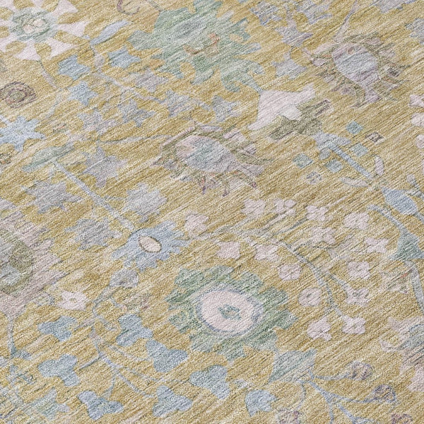 HomeRoots 9' X 12' Beige & Taupe Floral Area Rug - Durable, Washable Design for Indoor & Outdoor Use! 639543