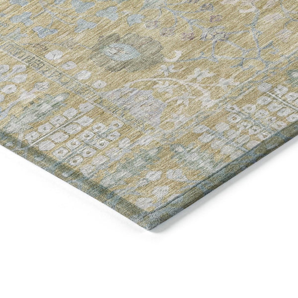 HomeRoots 10' Beige & Taupe Floral Washable Area Rug - Durable Indoor/Outdoor Design for High-Traffic Spaces 639544
