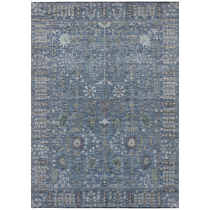 HomeRoots 10' Blue and Ivory Floral Washable Area Rug - Durable, Stylish for Indoor & Outdoor Spaces, Easy Care! 639556