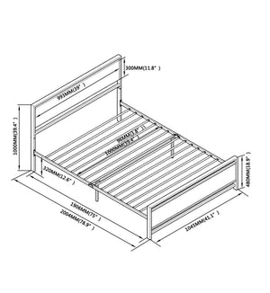 English Elm Twin Twin Size Metal Bed Frame — Sturdy Steel Platform, Modern Quiet Design, No Box Spring Needed Black 43.3 L x 20.5 W x 5.5 H W2297P241232