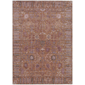 HomeRoots 10' Copper & Purple Floral Washable Area Rug for Indoor/Outdoor Use - Durable, Stylish & Easy Care! 639562