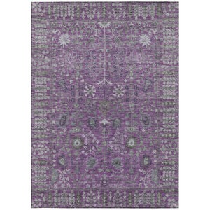 HomeRoots 5' X 8' Floral Area Rug - Purple & Ivory, Washable, Durable for Indoor/Outdoor Use, Pet-Friendly 639576