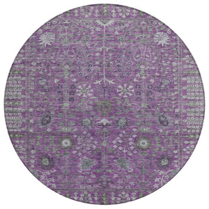 HomeRoots 8' Stunning Purple & Ivory Floral Washable Area Rug - Durable, Stylish, Perfect for Indoor/Outdoor Use 639577
