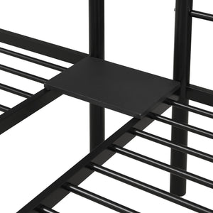 English Elm Twin Triple Bunk Bed - Sturdy Metal Frame With Safety Rail, Vertical Ladder & Storage Shelf For Kids W311S00061-GIGA