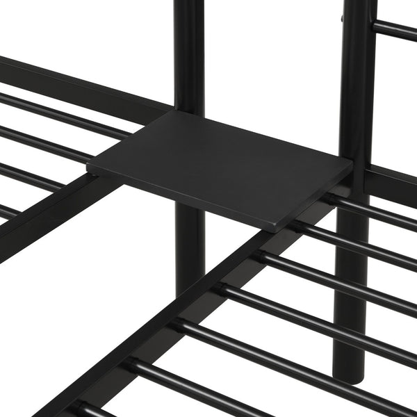 English Elm Twin Triple Bunk Bed - Sturdy Metal Frame With Safety Rail, Vertical Ladder & Storage Shelf For Kids W311S00061-GIGA