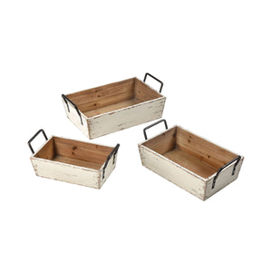 Hudgens Basket - Set of 3 Antique White 639623 Elk Home