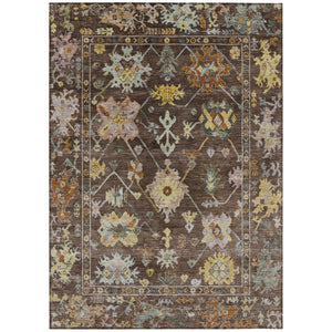 HomeRoots 8' X 10' Chocolate Floral Area Rug - Durable, Washable Indoor/Outdoor Design for Any Space! 639662