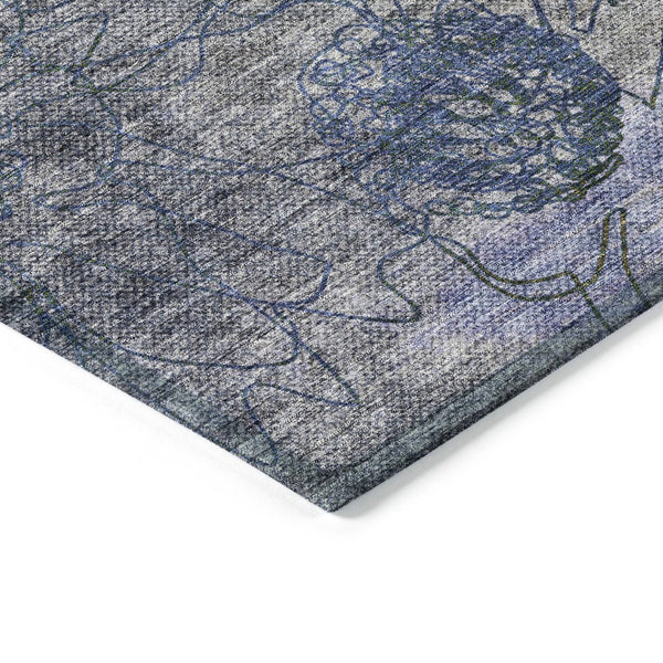 HomeRoots 9' X 12' Floral Washable Area Rug in Gray & Lavender - Durable, Stylish for Indoors & Outdoors! 639711