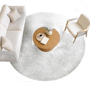 HomeRoots 8' Taupe Floral Round Area Rug - Washable, Durable, Indoor-Outdoor Design for Versatile Decor Use 639727
