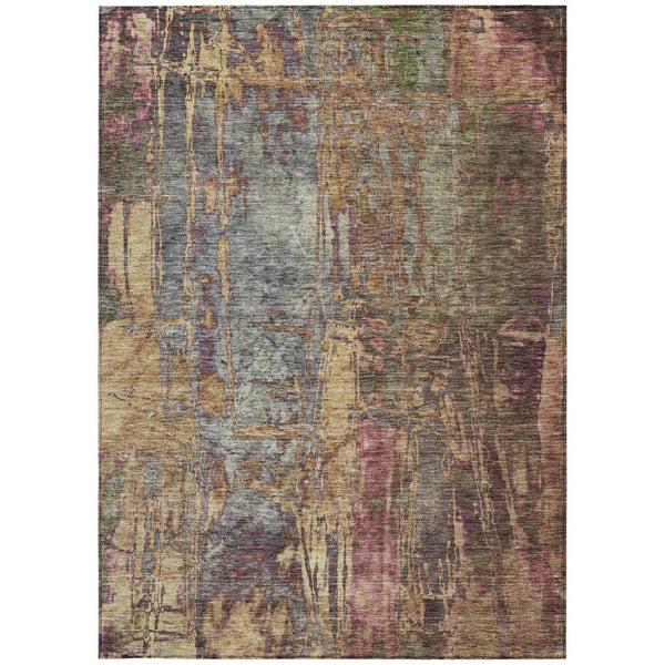 HomeRoots 5' X 8' Brown and Blush Abstract Indoor-Outdoor Area Rug – Stylish, Durable, and Washable for All Spaces! 639738
