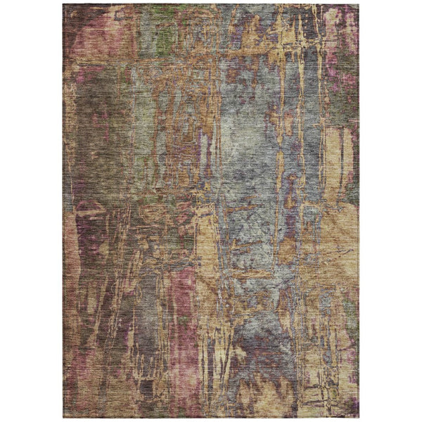 HomeRoots 5' X 8' Brown and Blush Abstract Indoor-Outdoor Area Rug – Stylish, Durable, and Washable for All Spaces! 639738