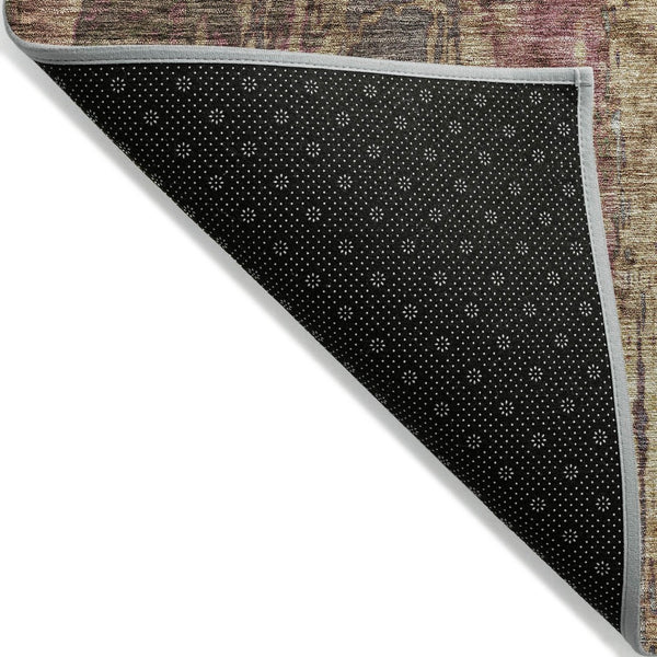 HomeRoots 5' X 8' Brown and Blush Abstract Indoor-Outdoor Area Rug – Stylish, Durable, and Washable for All Spaces! 639738