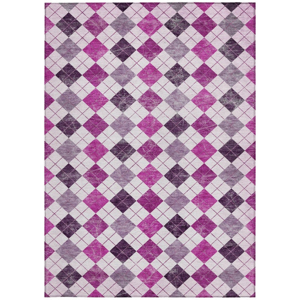 HomeRoots 8' X 10' Blush and Ivory Geometric Indoor Outdoor Rug - Stylish, Durable, Washable, and Versatile 639758