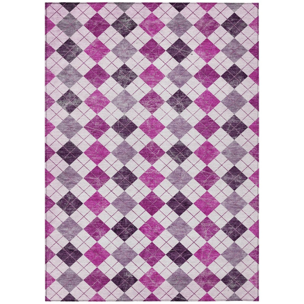 HomeRoots 8' X 10' Blush and Ivory Geometric Indoor Outdoor Rug - Stylish, Durable, Washable, and Versatile 639758