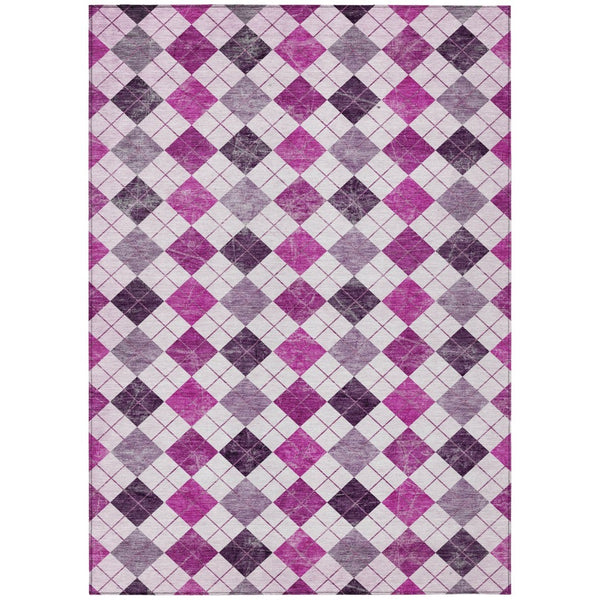 HomeRoots 8' X 10' Blush and Ivory Geometric Indoor Outdoor Rug - Stylish, Durable, Washable, and Versatile 639758