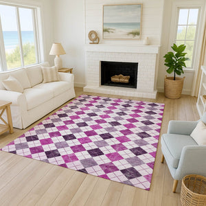 HomeRoots 8' X 10' Blush and Ivory Geometric Indoor Outdoor Rug - Stylish, Durable, Washable, and Versatile 639758