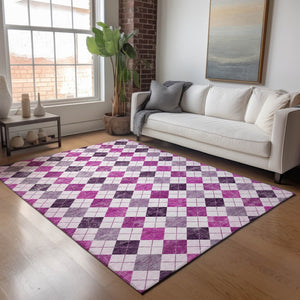 HomeRoots 8' X 10' Blush and Ivory Geometric Indoor Outdoor Rug - Stylish, Durable, Washable, and Versatile 639758