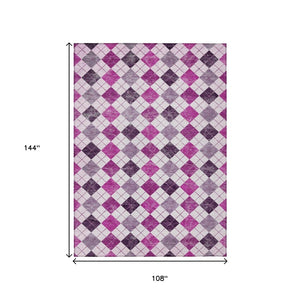 HomeRoots 9' Stylish Blush and Ivory Geometric Area Rug - Durable, Washable for Indoor & Outdoor Spaces! 639759