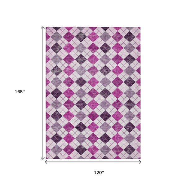 HomeRoots 10' Blush and Ivory Geometric Washable Rug - Versatile Indoor/Outdoor Area Rug for Modern Spaces 639760